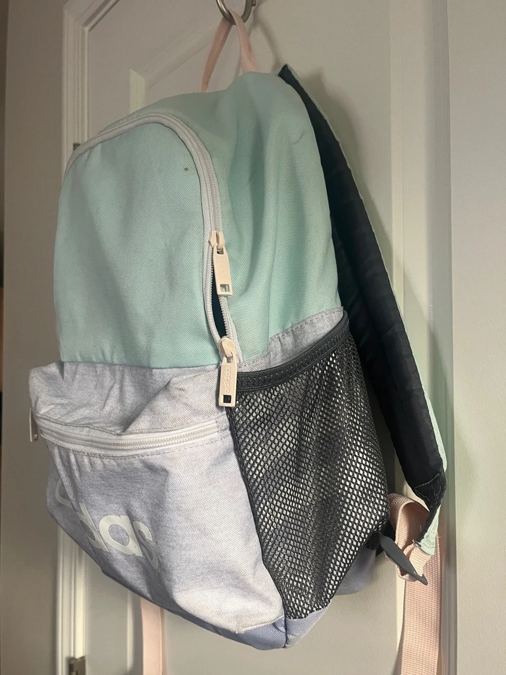 adidas Women's Pastel Colorblock Backpack in Mint, Gray & Lavender
